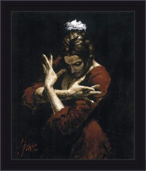 Framed Flamenco Dancer serciopelorojo painting
