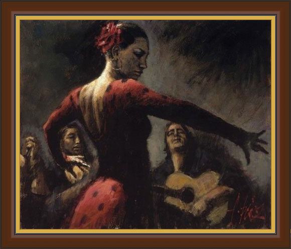 Framed Flamenco Dancer sttabladoflmcoii painting