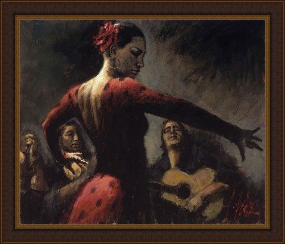Framed Flamenco Dancer sttabladoflmcoii painting
