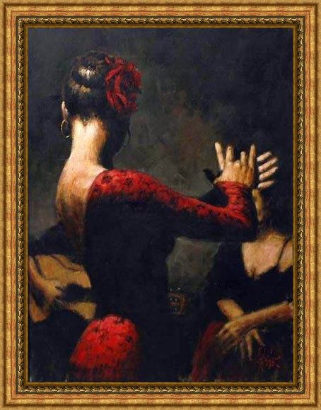 Framed Flamenco Dancer tablado painting