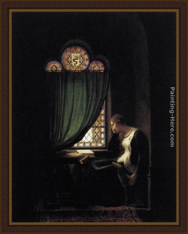 Framed Fleury-Francois Richard valentine of milan mourning her husband, the duke of orléans painting