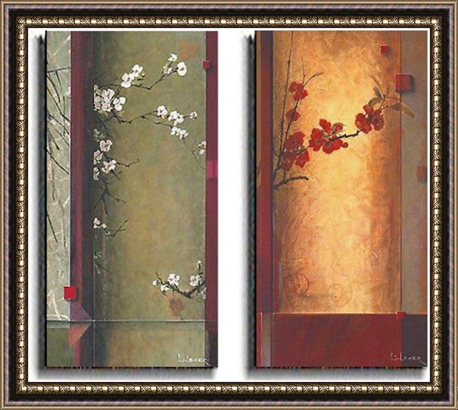 Framed flower blossom painting