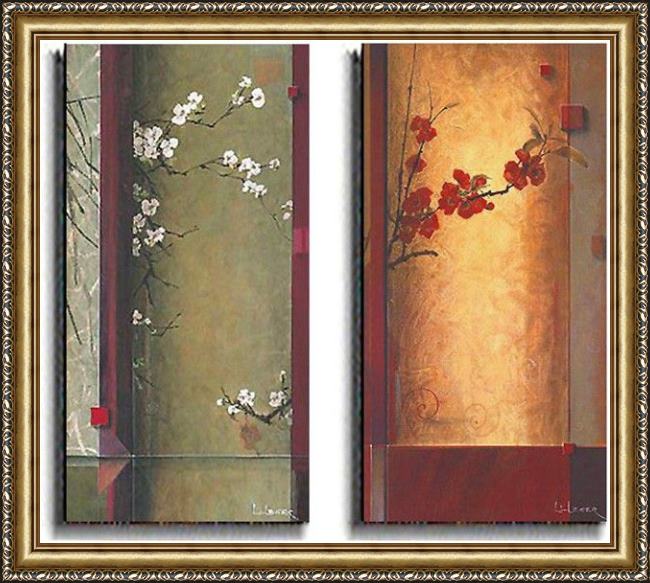Framed flower blossom painting