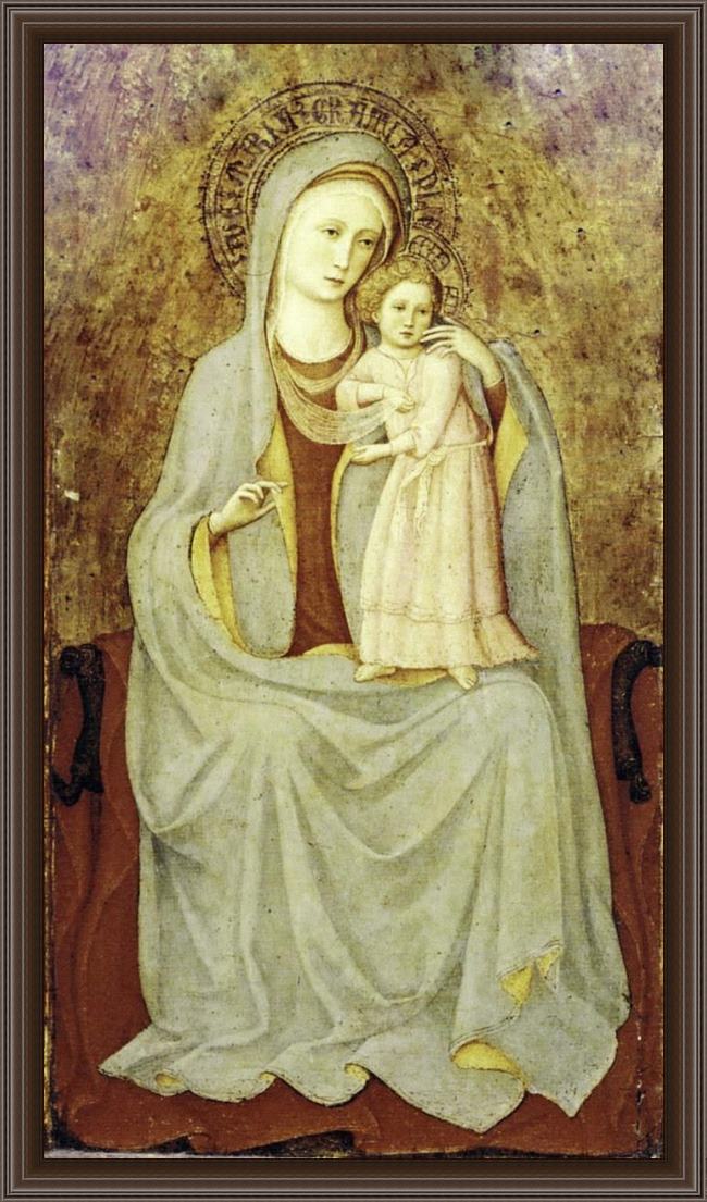 Framed Fra Angelico madonna con bambino painting