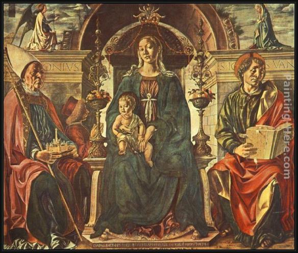 Framed Francesco del Cossa madonna with the child and saints painting