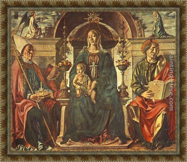 Framed Francesco del Cossa madonna with the child and saints painting