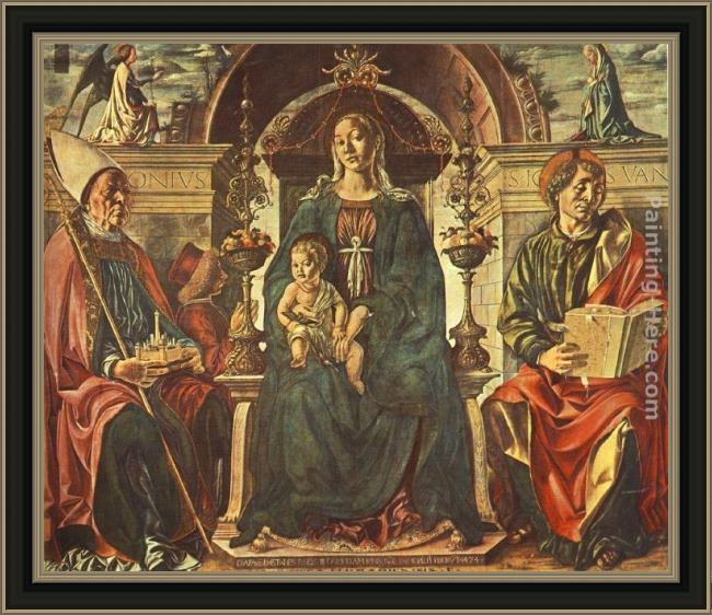 Framed Francesco del Cossa madonna with the child and saints painting