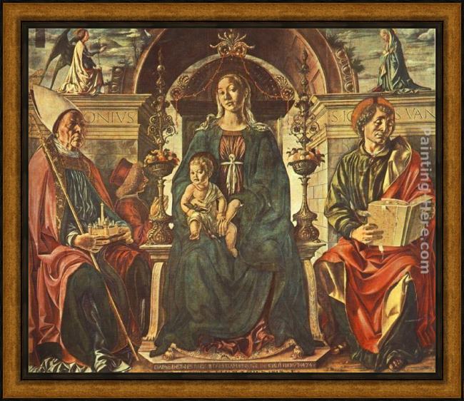 Framed Francesco del Cossa madonna with the child and saints painting