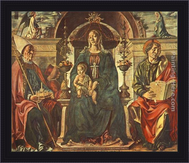 Framed Francesco del Cossa madonna with the child and saints painting