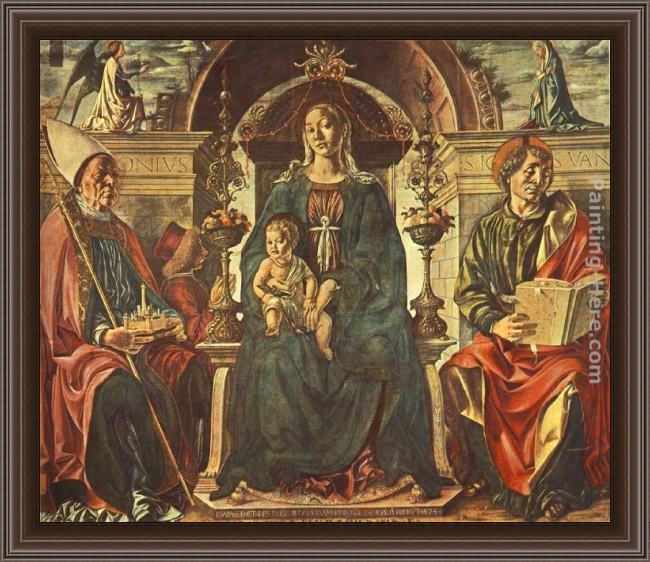 Framed Francesco del Cossa madonna with the child and saints painting