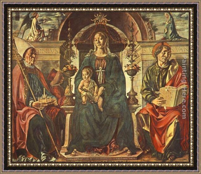 Framed Francesco del Cossa madonna with the child and saints painting