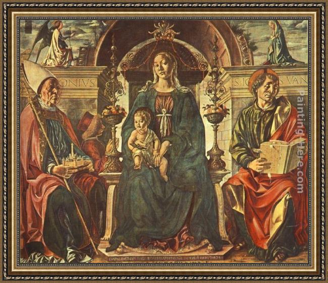 Framed Francesco del Cossa madonna with the child and saints painting