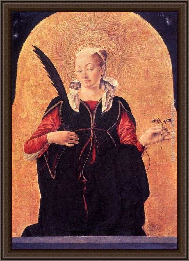 Framed Francesco del Cossa st. lucy painting