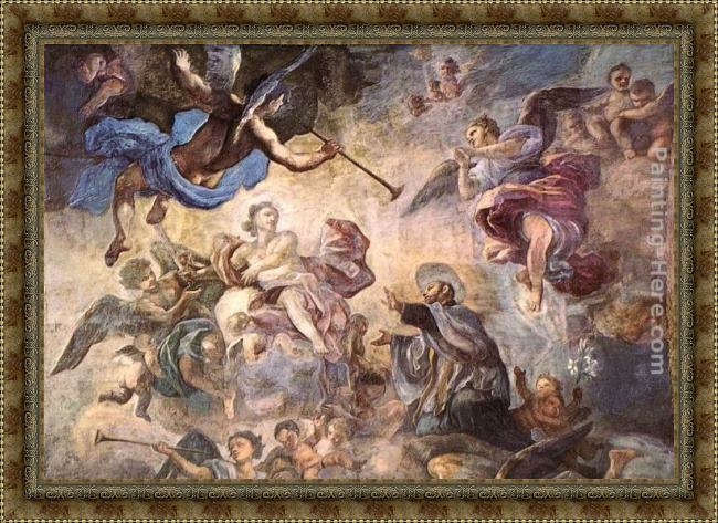 Framed Francesco Solimena saint cajetan appeasing divine anger painting