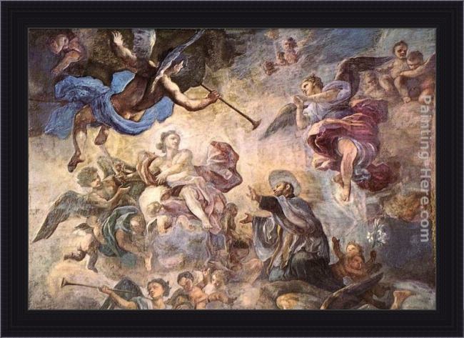 Framed Francesco Solimena saint cajetan appeasing divine anger painting