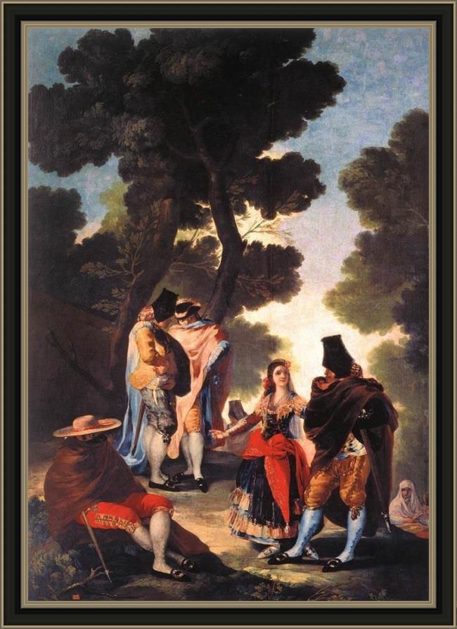 Framed Francisco de Goya a walk in andalusia painting