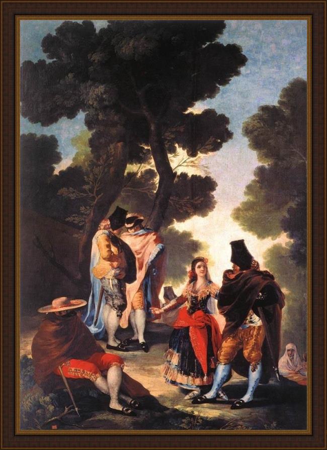 Framed Francisco de Goya a walk in andalusia painting