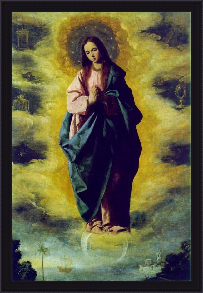 Framed Francisco de Zurbaran the immaculate conception painting