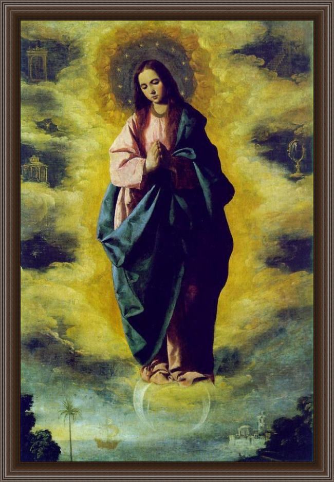 Framed Francisco de Zurbaran the immaculate conception painting