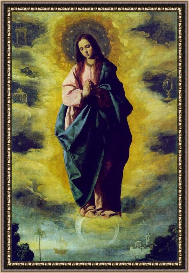 Framed Francisco de Zurbaran the immaculate conception painting