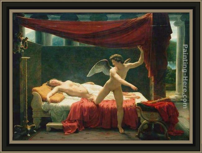 Framed Francois-Edouard Picot l'amour et psyché painting