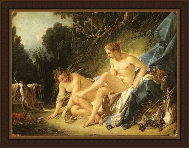 Framed Francois Boucher diana resting after her bath painting