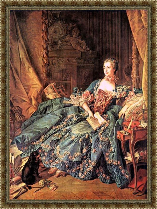 Framed Francois Boucher the marquise de pompadour painting