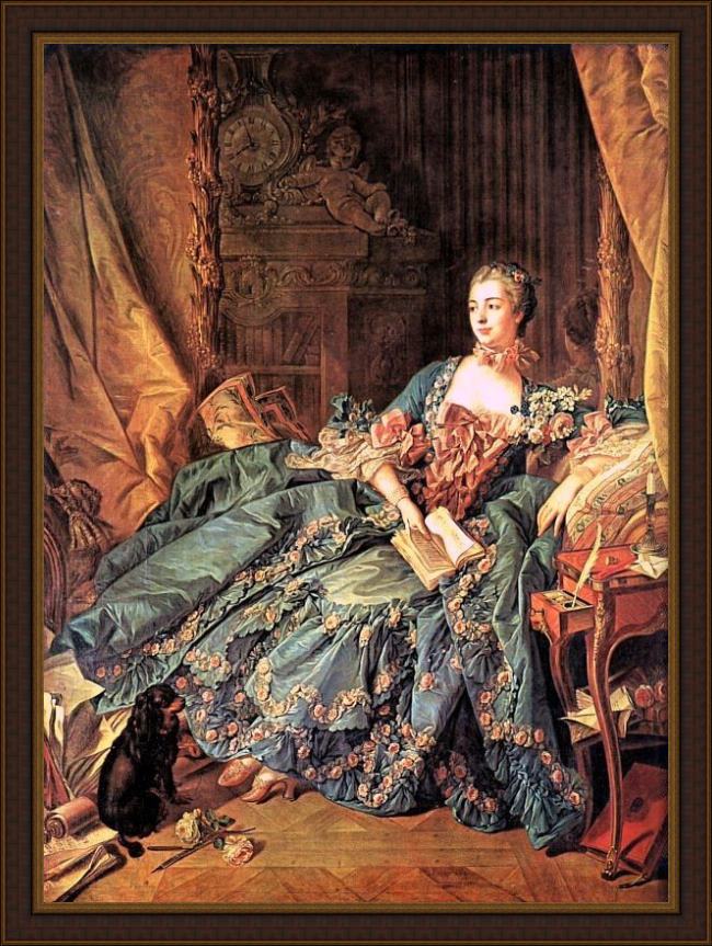 Framed Francois Boucher the marquise de pompadour painting