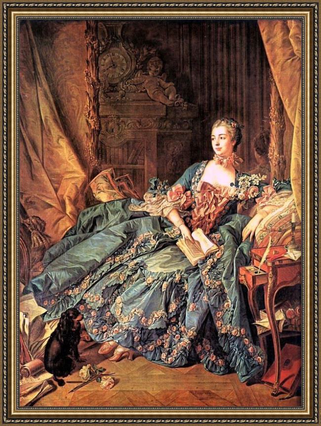 Framed Francois Boucher the marquise de pompadour painting