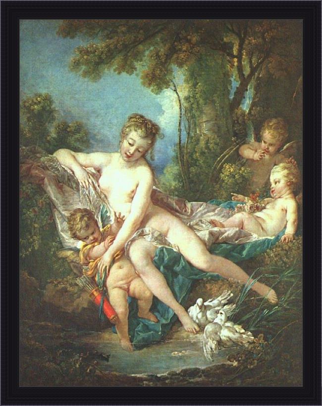 Framed Francois Boucher venus consoling love painting