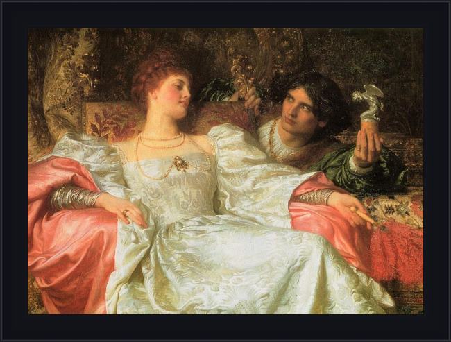 Framed Frank Dicksee an offering painting