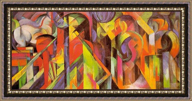 Framed Franz Marc stables painting