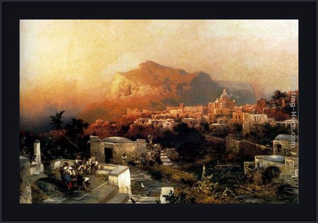 Framed Franz Richard Unterberger capri painting