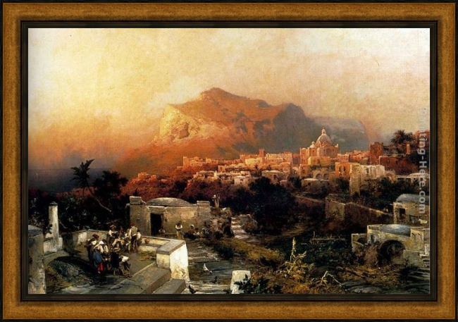 Framed Franz Richard Unterberger capri painting