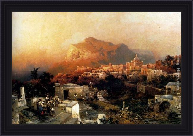 Framed Franz Richard Unterberger capri painting