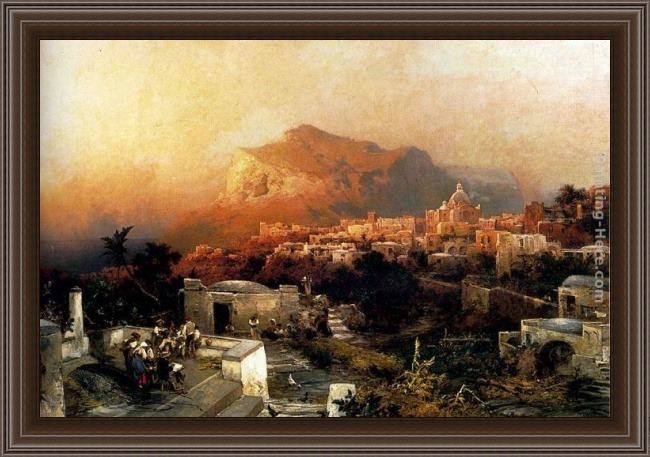 Framed Franz Richard Unterberger capri painting