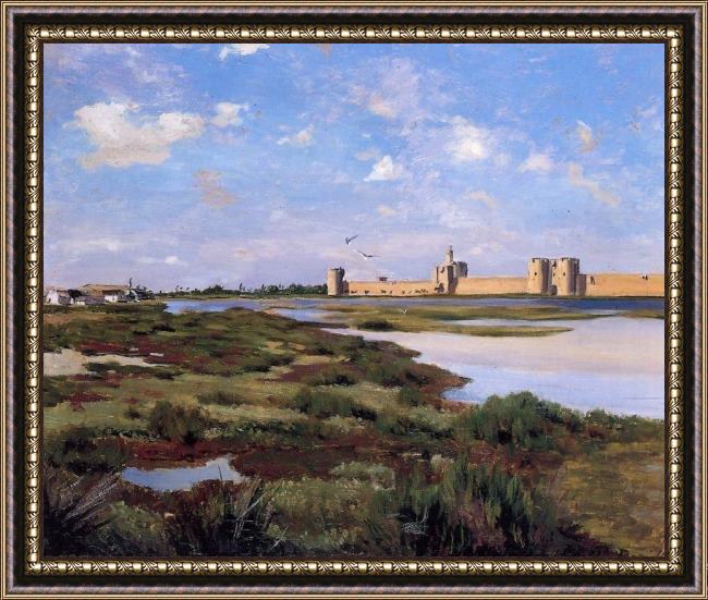 Framed Frederic Bazille aigues-mortes painting