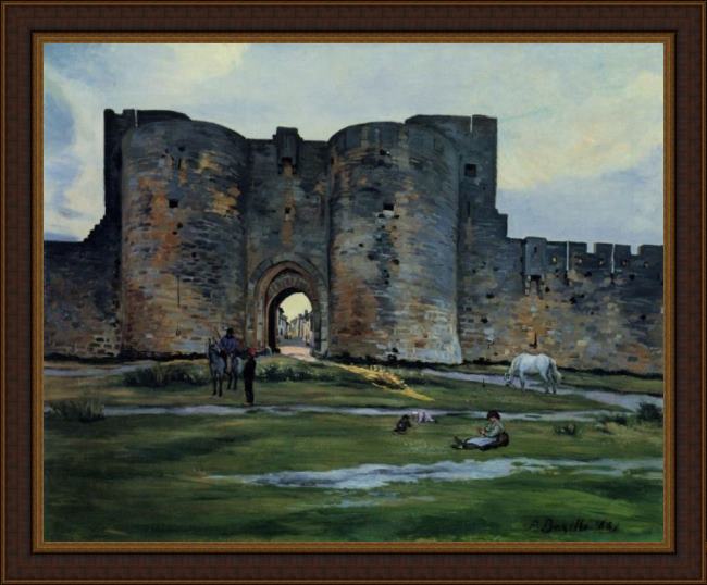 Framed Frederic Bazille queens gate at aigues-mortes painting