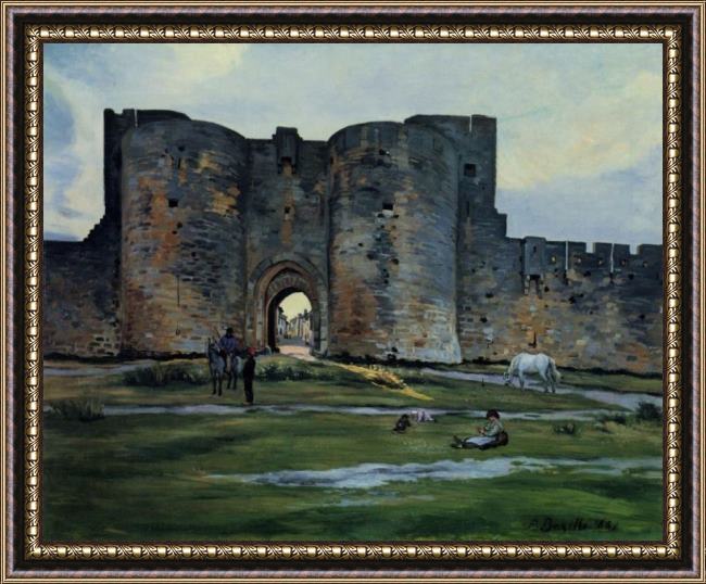 Framed Frederic Bazille queens gate at aigues-mortes painting
