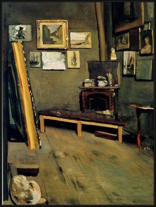 Framed Frederic Bazille studio of the rue visconti painting