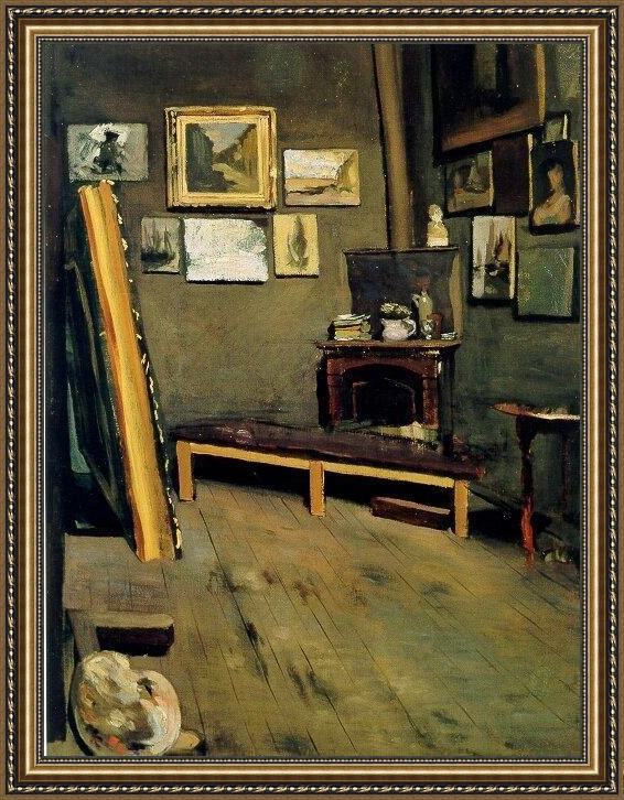 Framed Frederic Bazille studio of the rue visconti painting