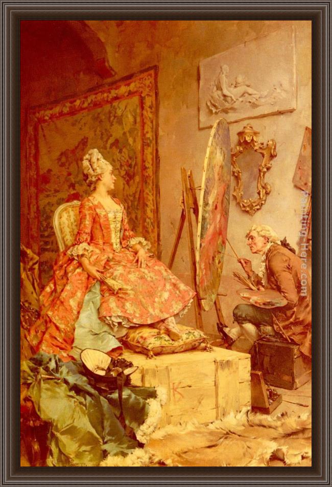 Framed Frederick Hendrik Kaemmerer sitting for her portrait painting