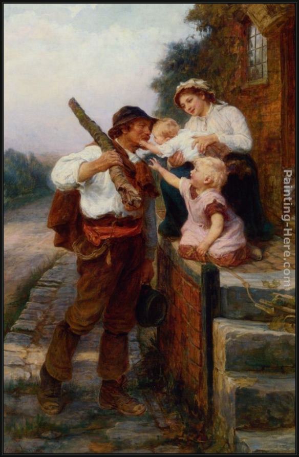 Framed Frederick Morgan a fathers return painting