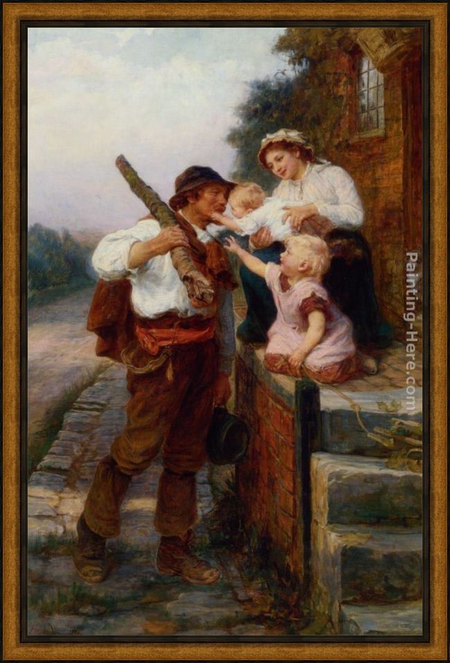 Framed Frederick Morgan a fathers return painting