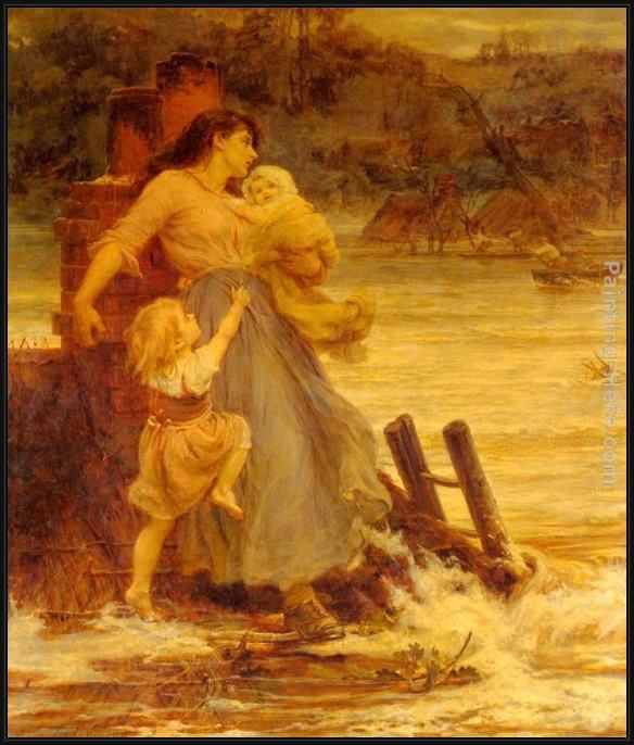 Framed Frederick Morgan a flood painting