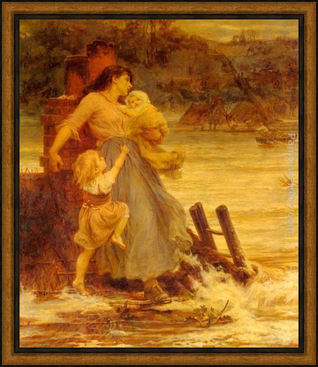 Framed Frederick Morgan a flood painting