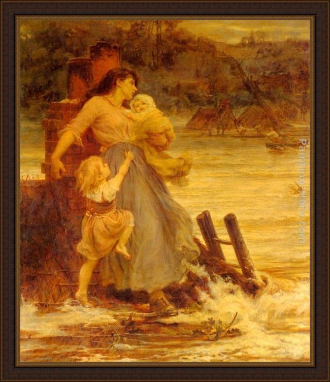 Framed Frederick Morgan a flood painting