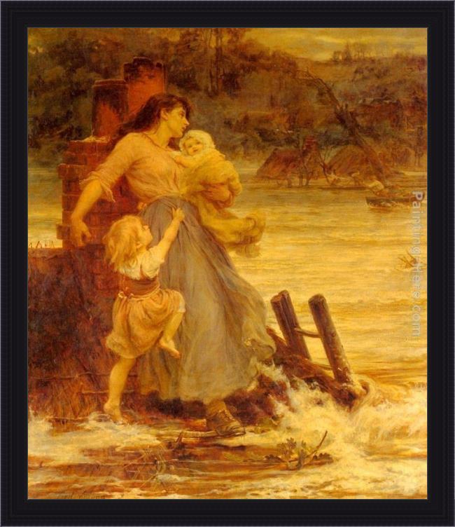 Framed Frederick Morgan a flood painting