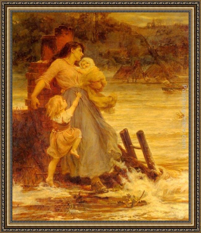 Framed Frederick Morgan a flood painting