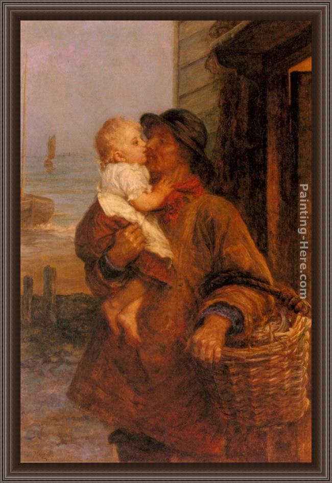 Framed Frederick Morgan a welcome for daddy painting